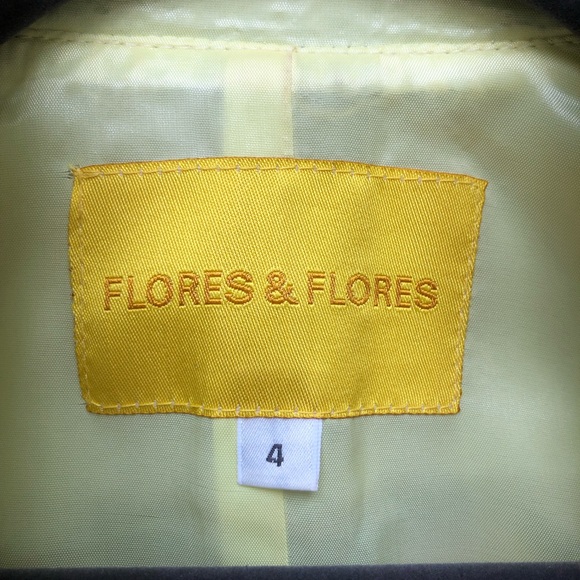 Flores & Flores Striped Seersucker Jacket and Silk Camisole Size 4 Yellow Gray - Picture 13 of 15